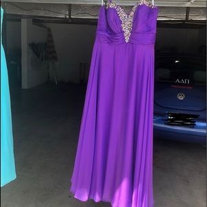 Sparkle—Strapless Purple Formal/Prom Gown